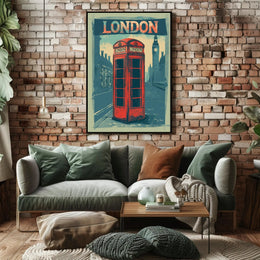Classic London Telephone Box Travel Poster PosterGoat
