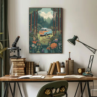 Classic Volkswagen Camper Van Adventure in Travel Poster PosterGoat