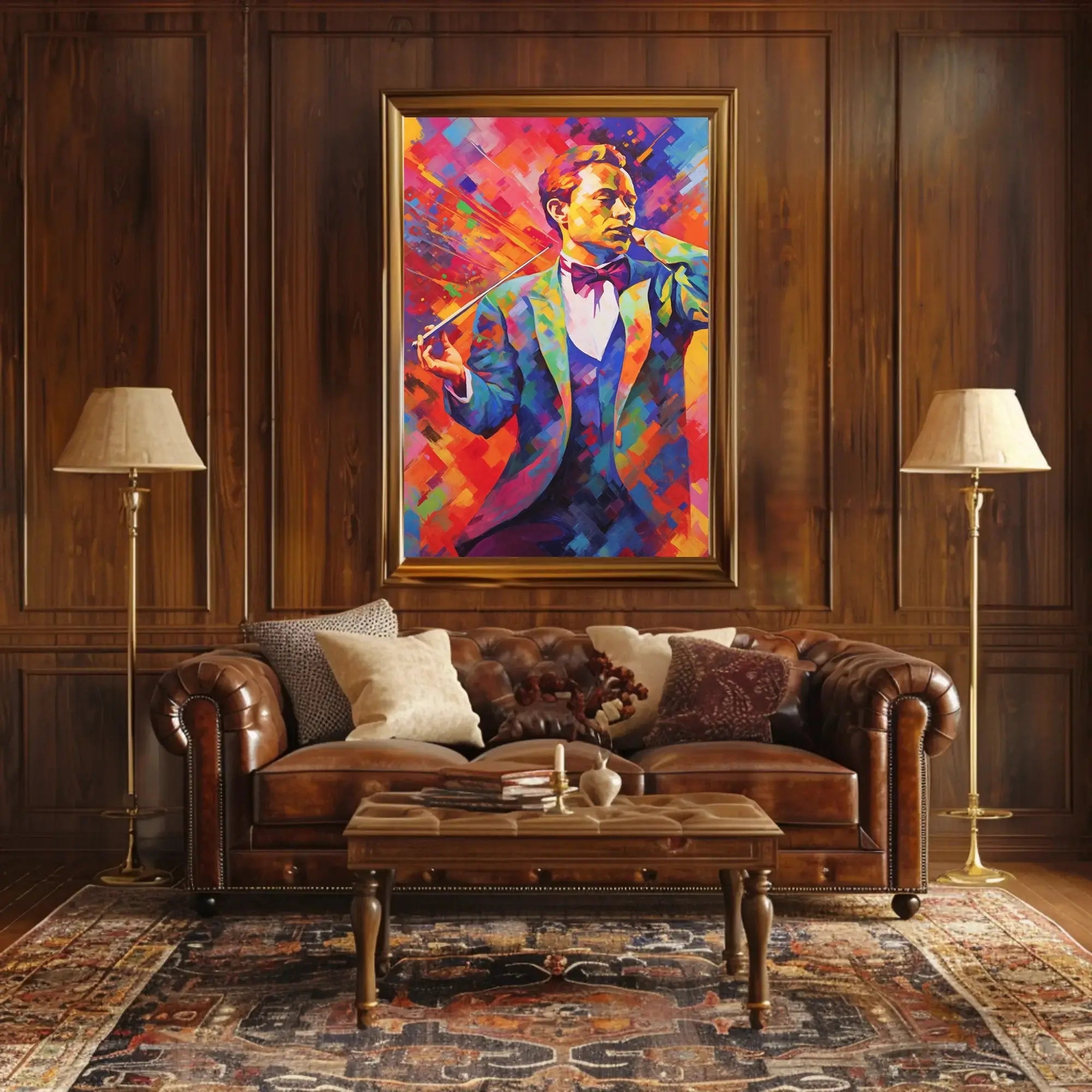 Classical Conductor in Motion Abstract, Artistic Poster PosterGoat