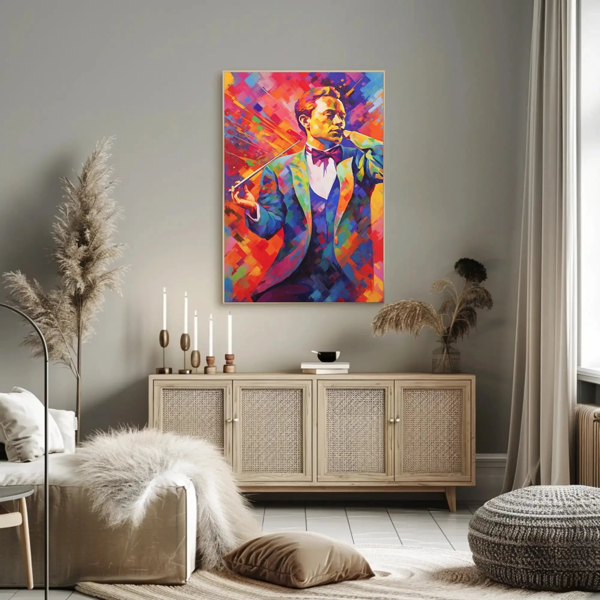 Classical Conductor in Motion Abstract, Artistic Poster PosterGoat