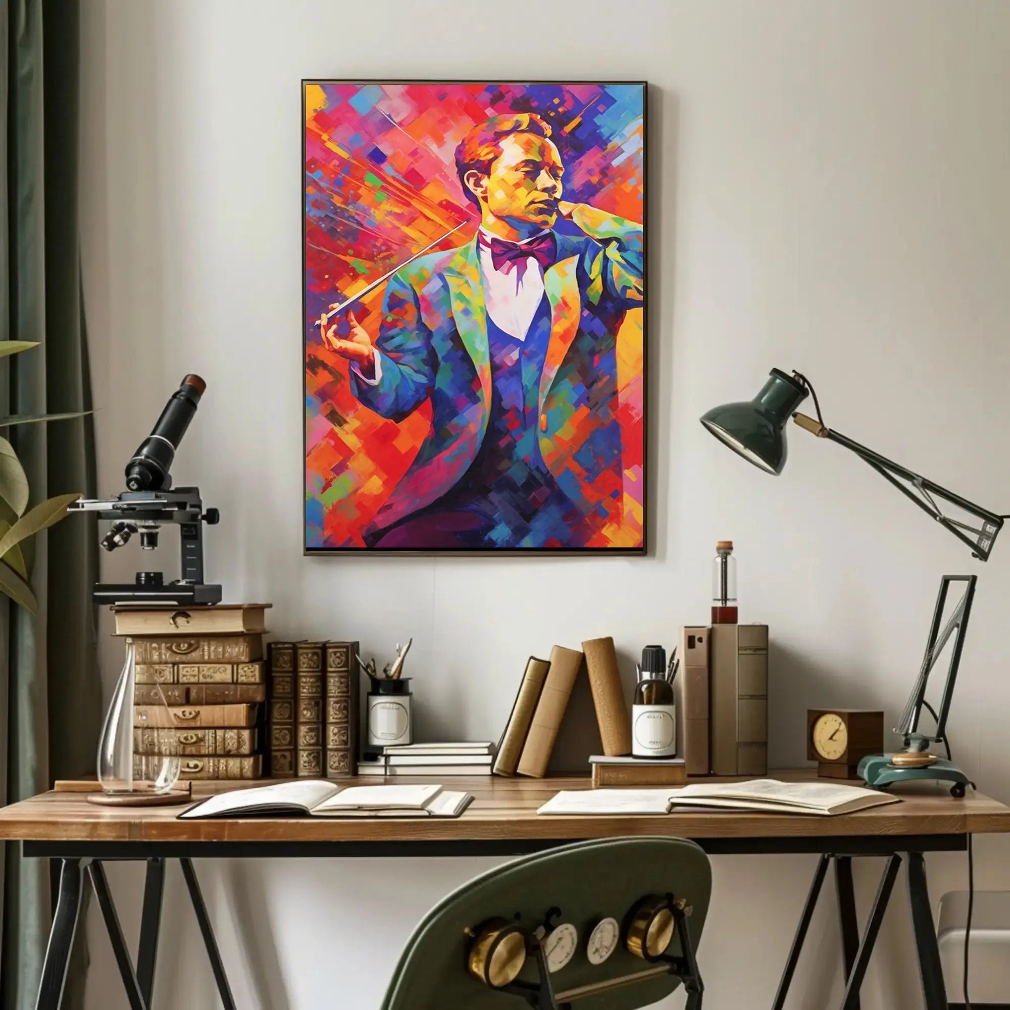 Classical Conductor in Motion Abstract, Artistic Poster PosterGoat