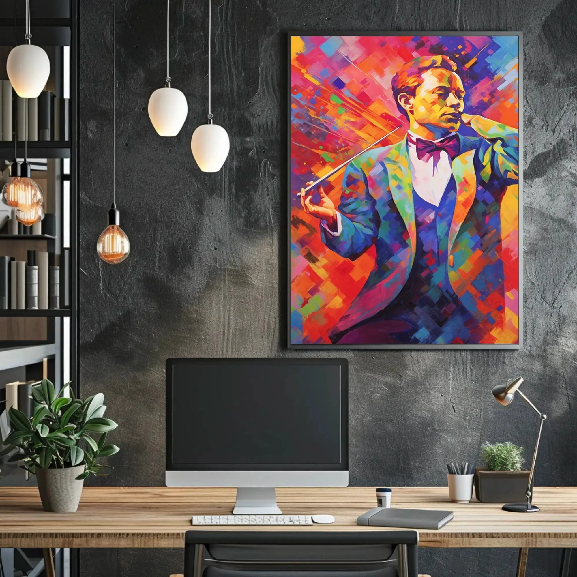 Classical Conductor in Motion Abstract, Artistic Poster PosterGoat