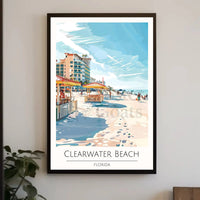 Clearwater Beach Vibrant Vacation Scene Poster PosterGoat