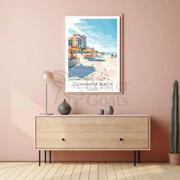 Clearwater Beach Vibrant Vacation Scene Poster PosterGoat