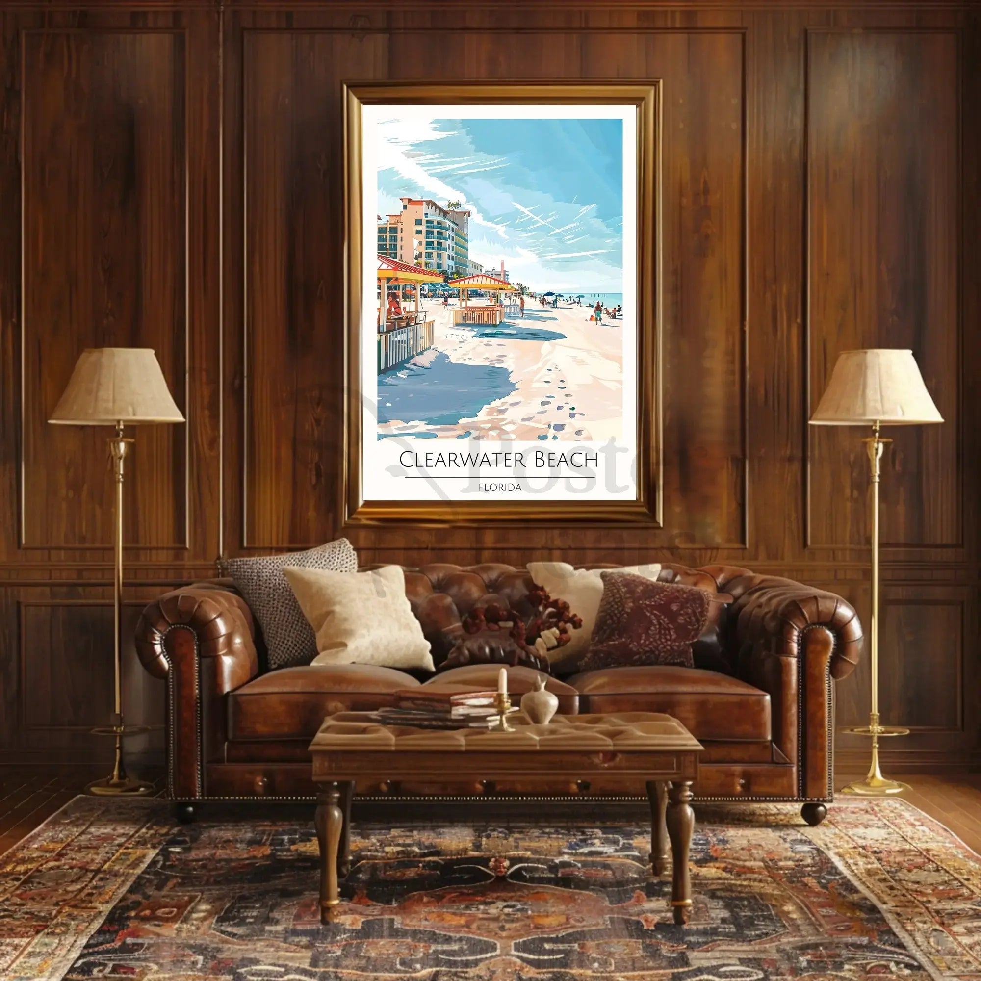 Clearwater Beach Vibrant Vacation Scene Poster PosterGoat