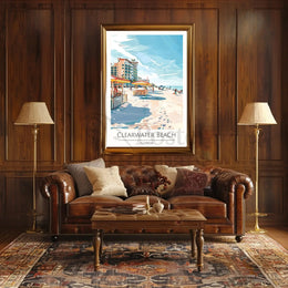 Clearwater Beach Vibrant Vacation Scene Poster PosterGoat