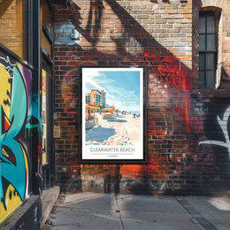 Clearwater Beach Vibrant Vacation Scene Poster PosterGoat