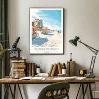 Clearwater Beach Vibrant Vacation Scene Poster PosterGoat