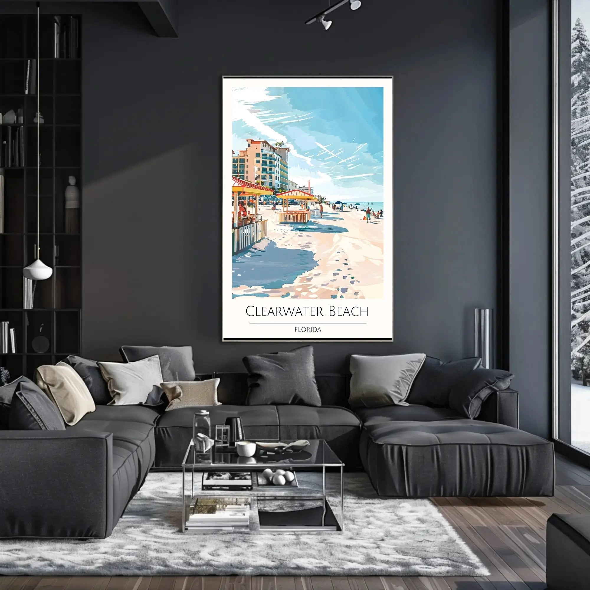 Clearwater Beach Vibrant Vacation Scene Poster PosterGoat