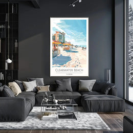 Clearwater Beach Vibrant Vacation Scene Poster PosterGoat