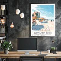 Clearwater Beach Vibrant Vacation Scene Poster PosterGoat