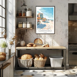 Clearwater Beach Vibrant Vacation Scene Poster PosterGoat