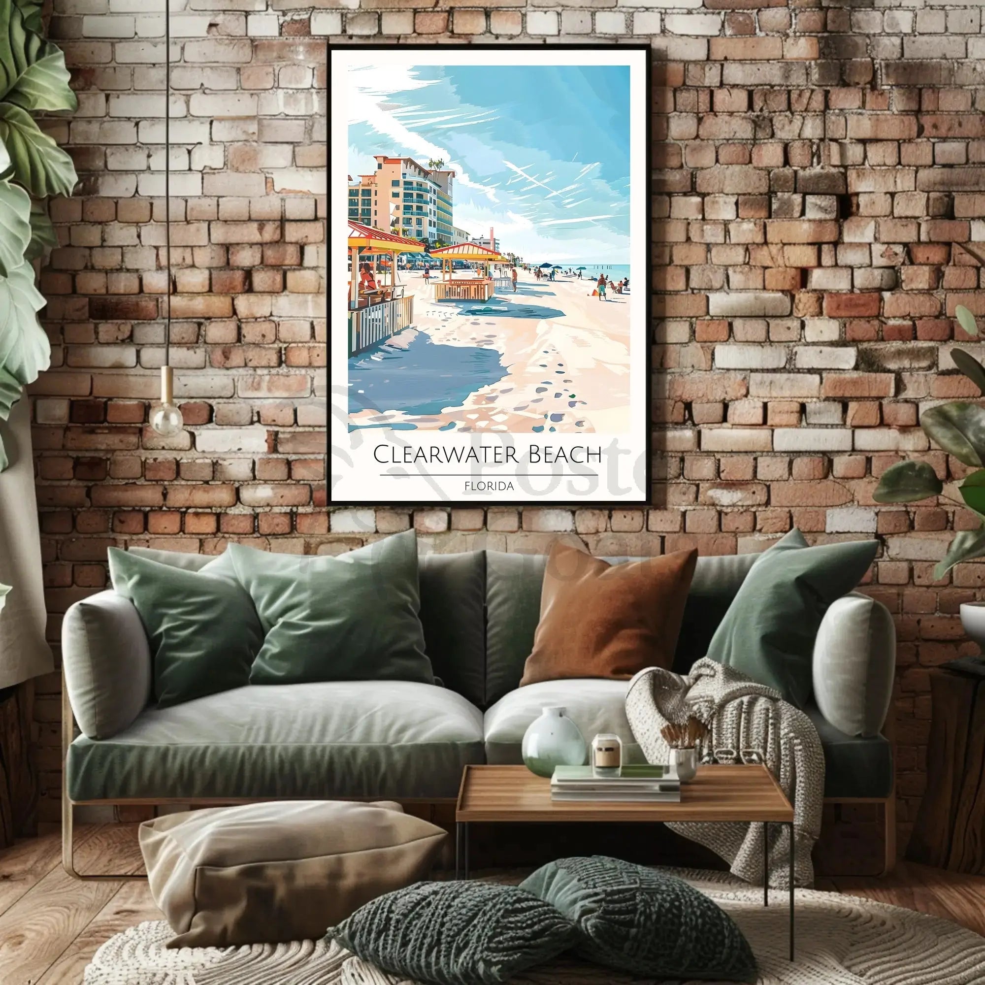 Clearwater Beach Vibrant Vacation Scene Poster PosterGoat