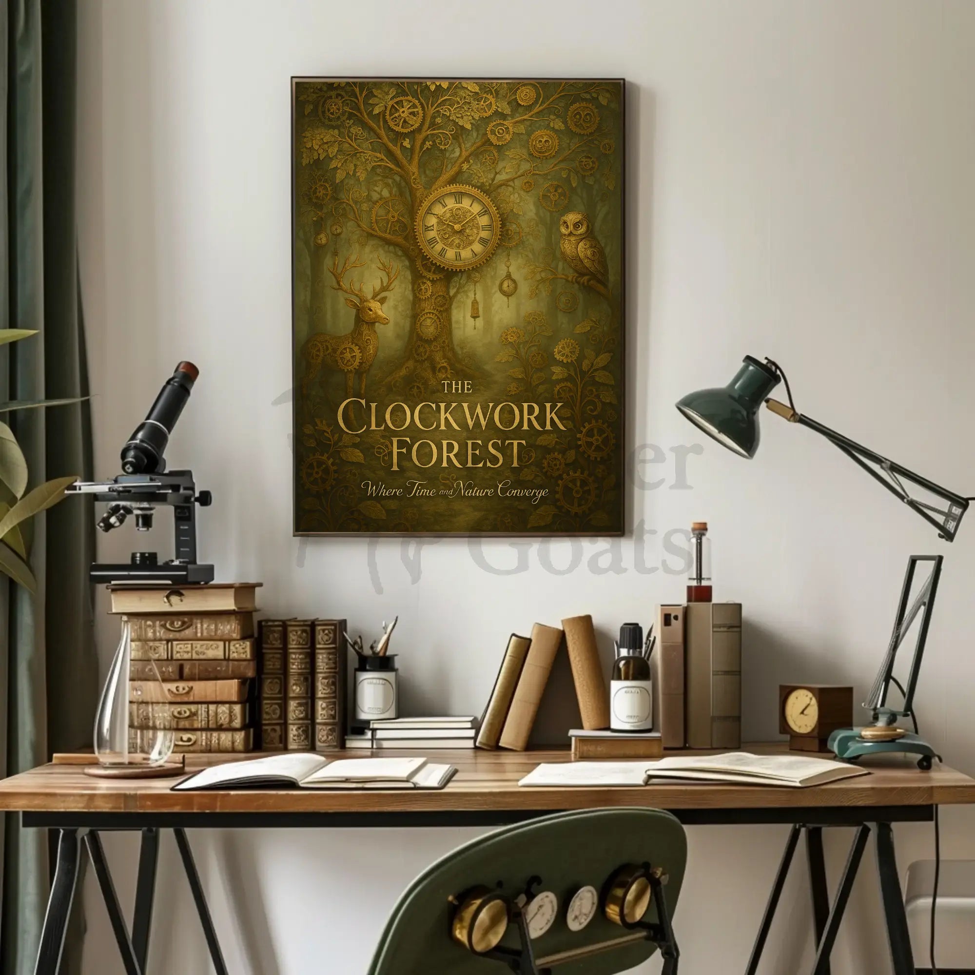 Clockwork Nature Realism Steampunk Artistic Poster PosterGoat