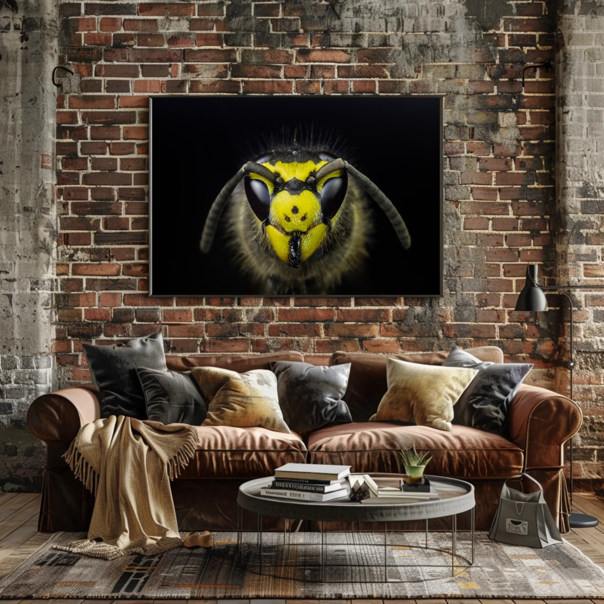 Close-Up Detailed Wasp Face Ultra HD Animal Poster PosterGoat