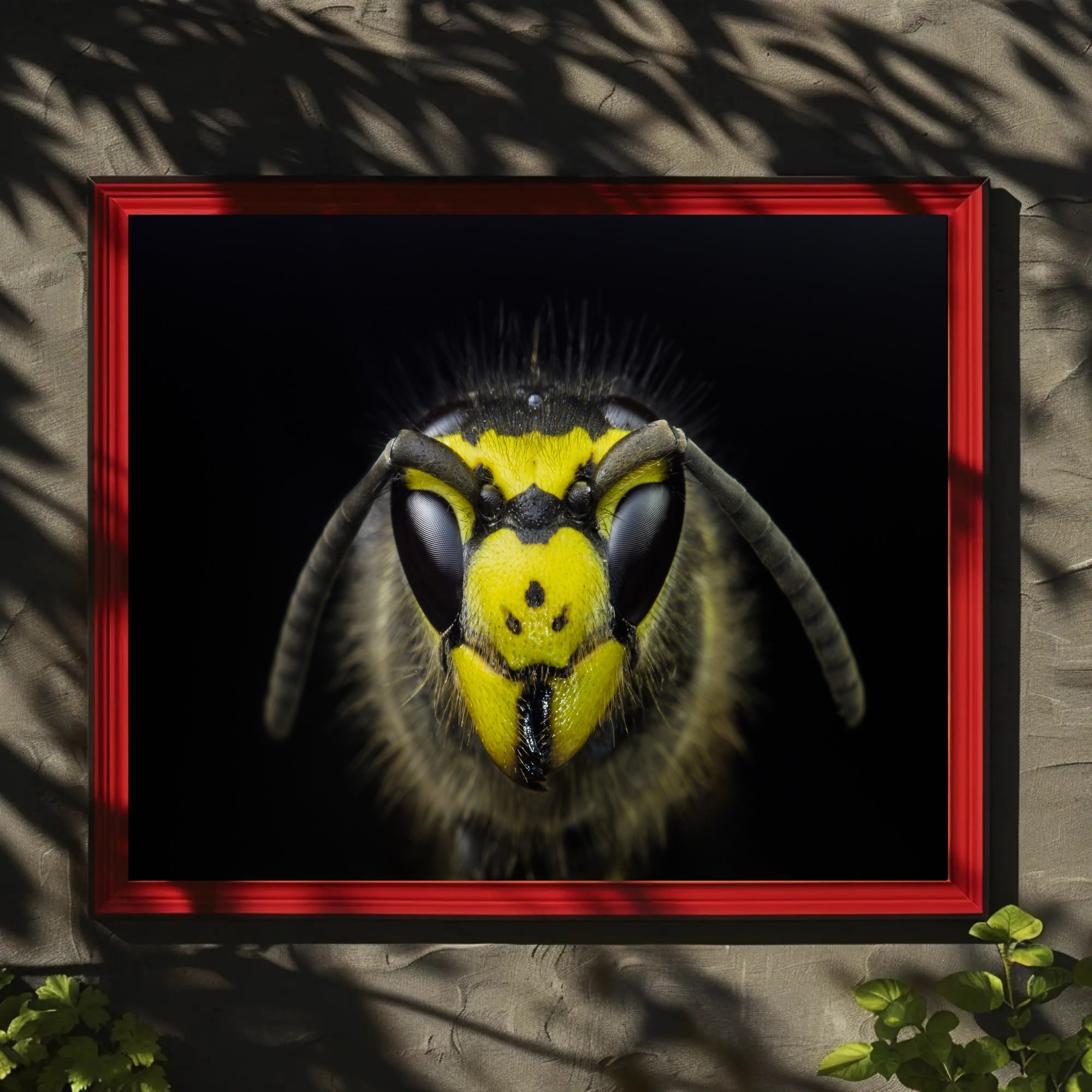 Close-Up Detailed Wasp Face Ultra HD Animal Poster PosterGoat
