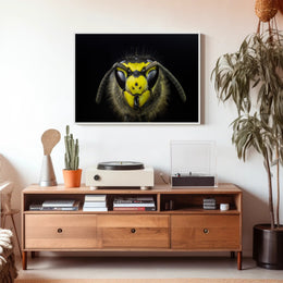 Close-Up Detailed Wasp Face Ultra HD Animal Poster PosterGoat