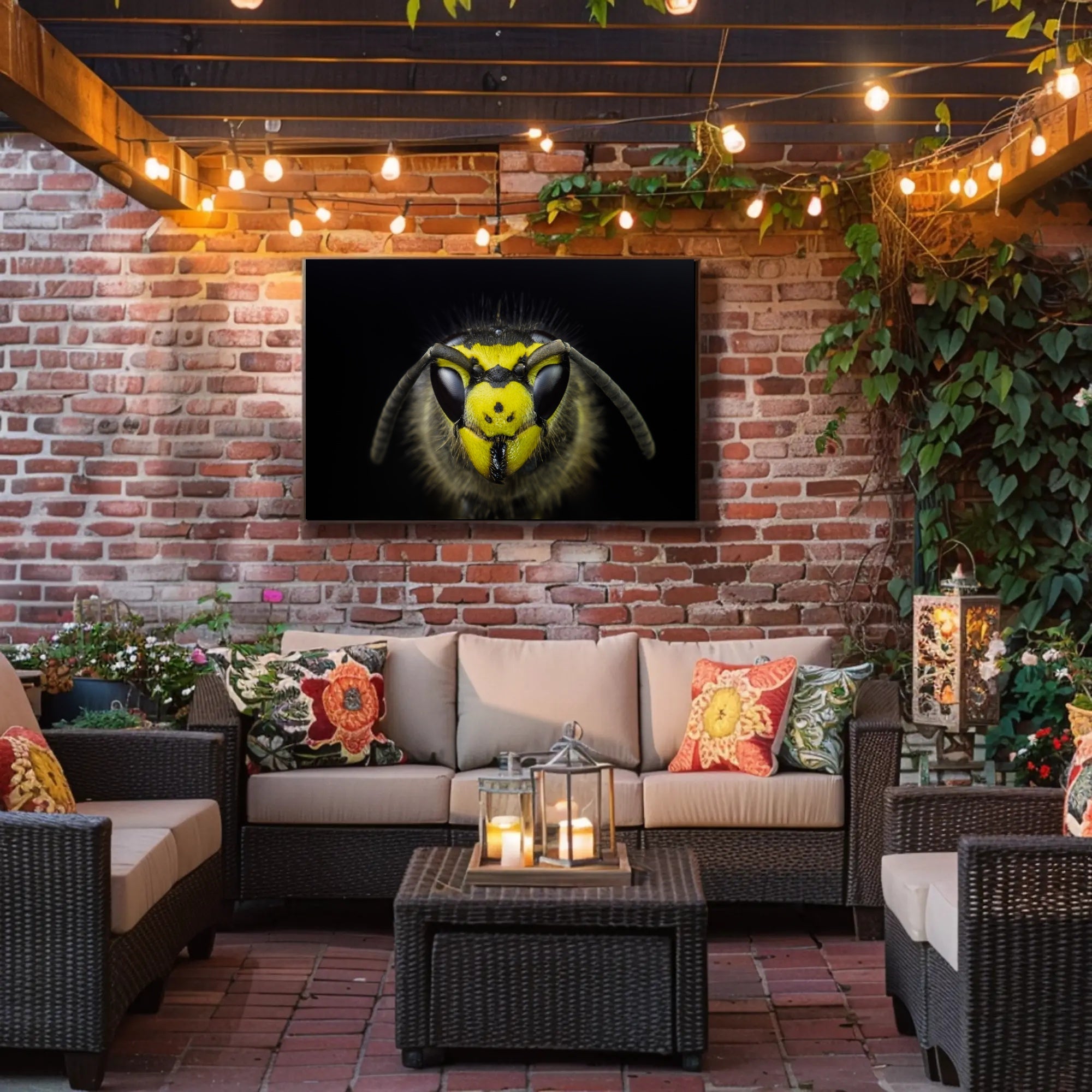 Close-Up Detailed Wasp Face Ultra HD Animal Poster PosterGoat