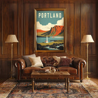 Coastal Lighthouse Adventure: Vintage Portland Travel Poster PosterGoat