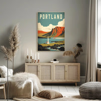 Coastal Lighthouse Adventure: Vintage Portland Travel Poster PosterGoat