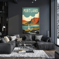Coastal Lighthouse Adventure: Vintage Portland Travel Poster PosterGoat