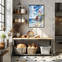 Coastal Lighthouse Tranquility Art Print - Artistic Poster PosterGoat
