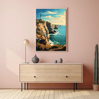 Coastal Lighthouse Vintage Travel Artistic Poster PosterGoat
