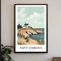 Coastal Serenity Art Print: Travel Poster PosterGoat