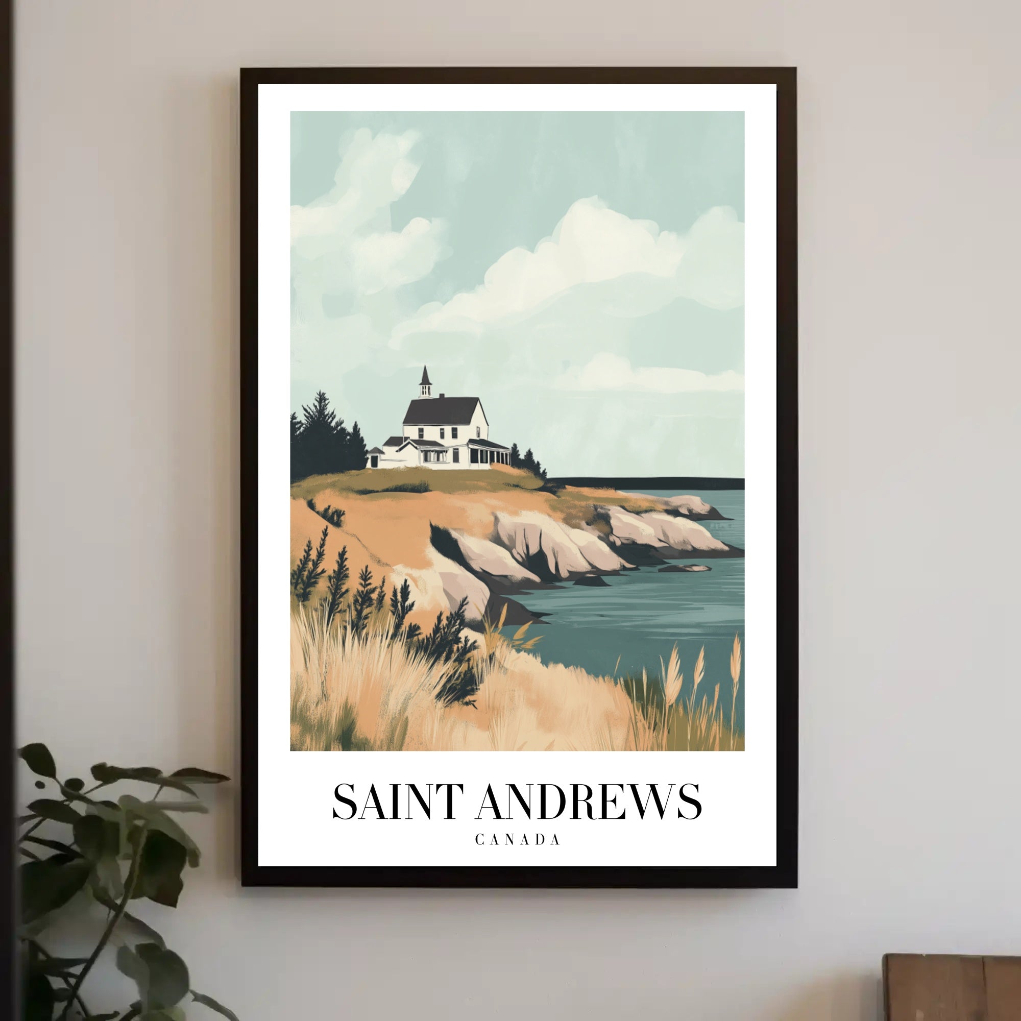 Coastal Serenity Art Print: Travel Poster PosterGoat