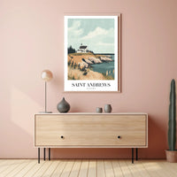 Coastal Serenity Art Print: Travel Poster PosterGoat