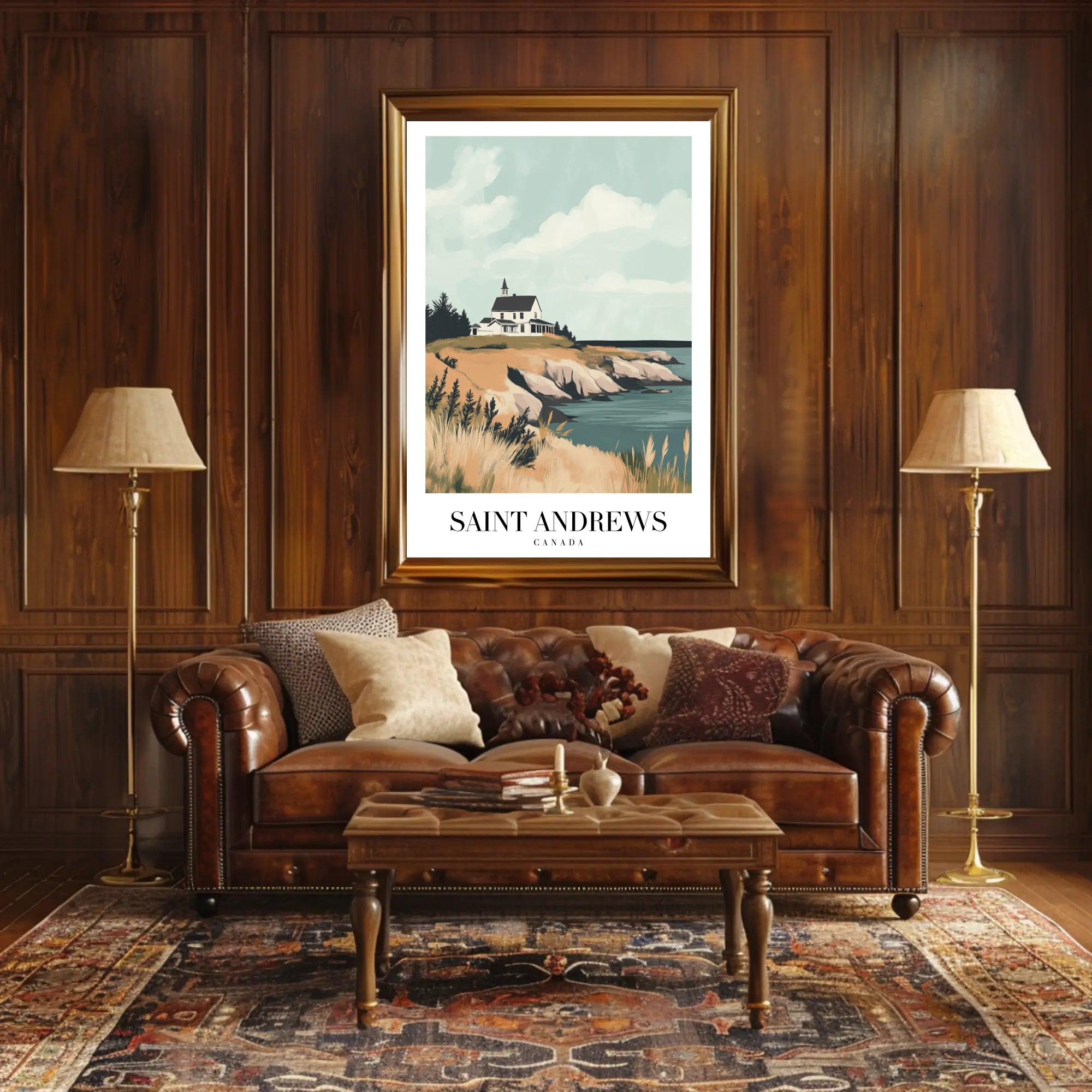 Coastal Serenity Art Print: Travel Poster PosterGoat