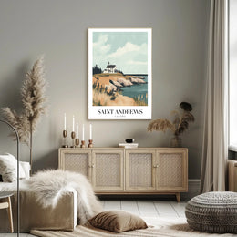 Coastal Serenity Art Print: Travel Poster PosterGoat