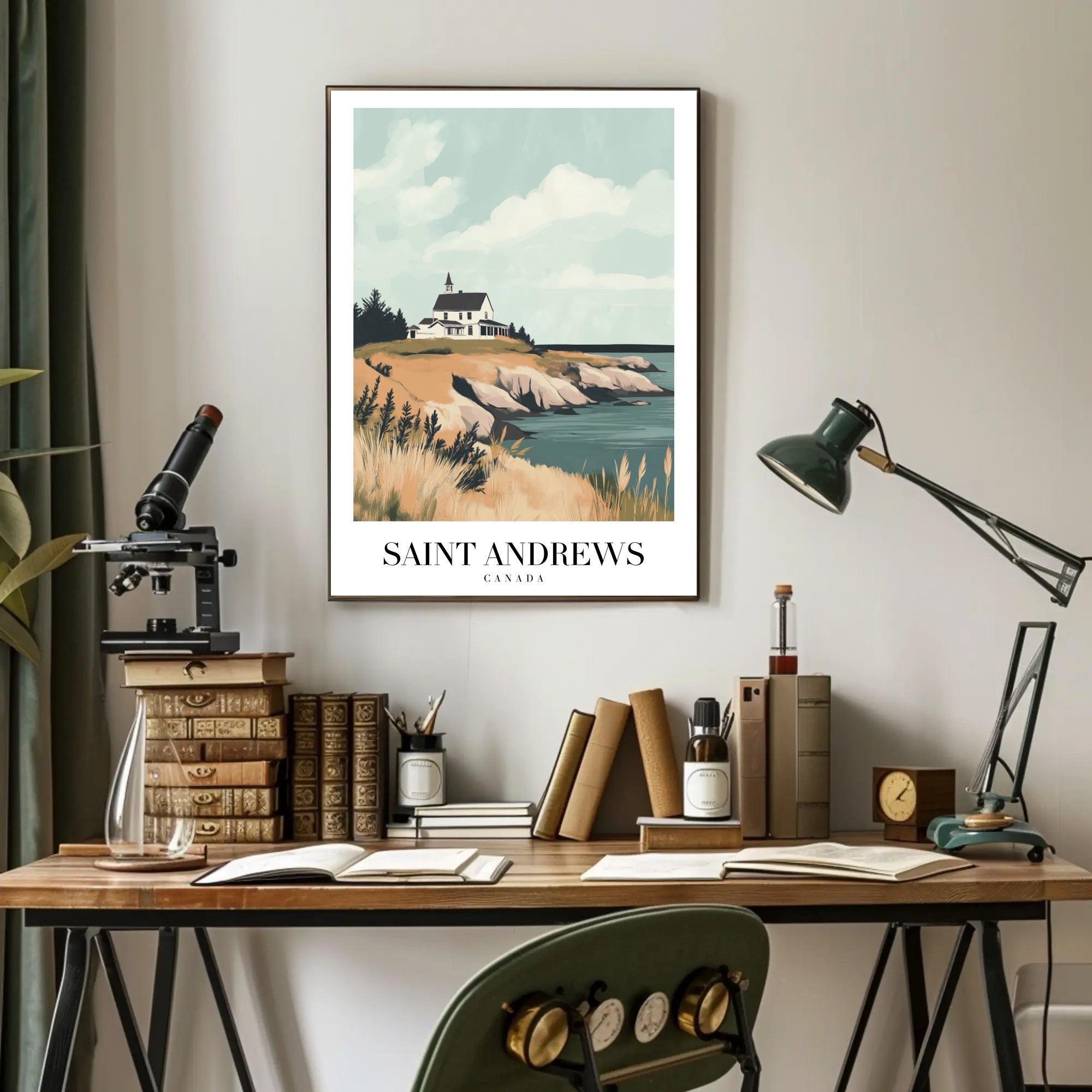 Coastal Serenity Art Print: Travel Poster PosterGoat