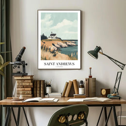 Coastal Serenity Art Print: Travel Poster PosterGoat