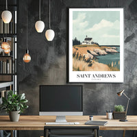 Coastal Serenity Art Print: Travel Poster PosterGoat