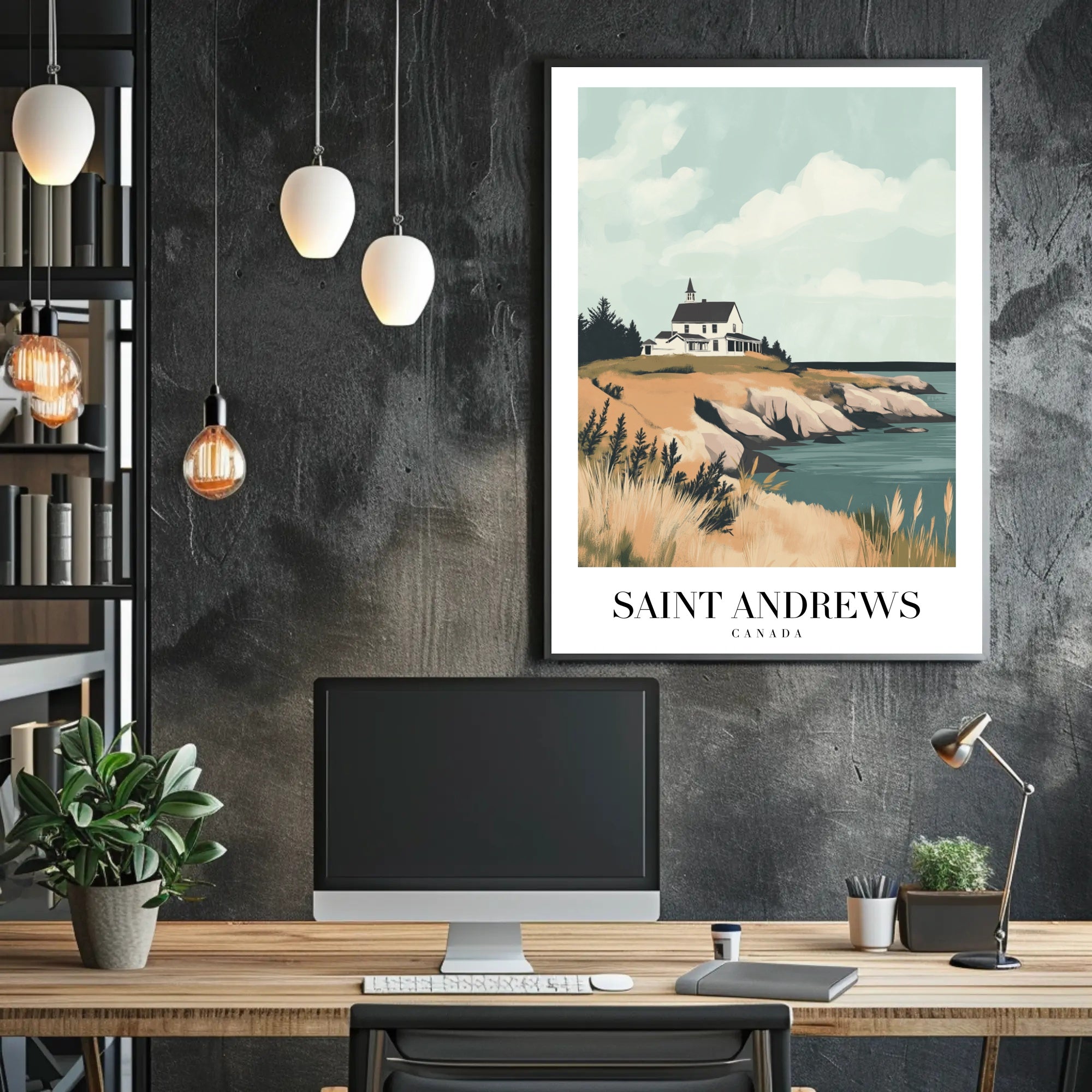 Coastal Serenity Art Print: Travel Poster PosterGoat