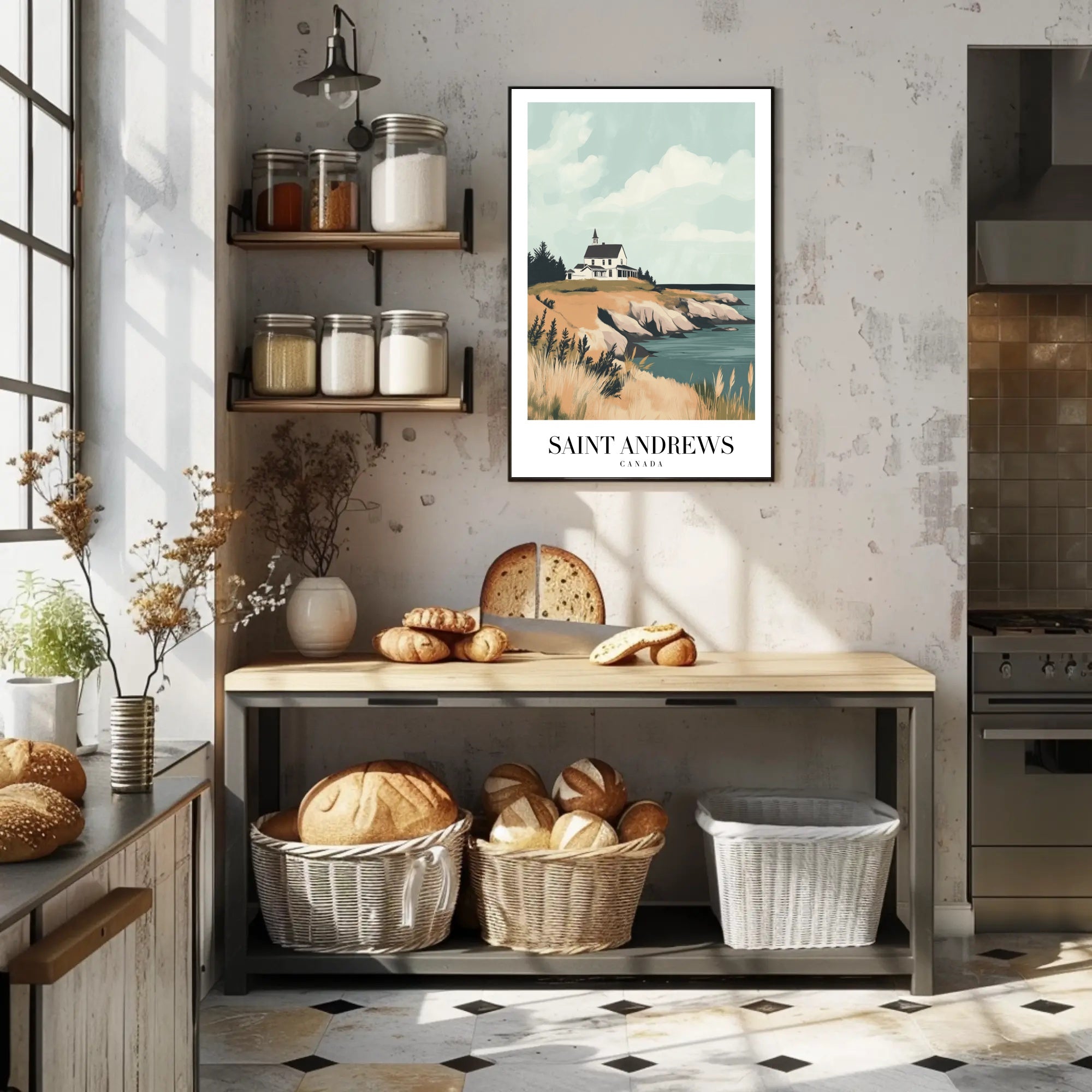 Coastal Serenity Art Print: Travel Poster PosterGoat