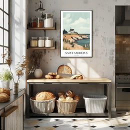 Coastal Serenity Art Print: Travel Poster PosterGoat