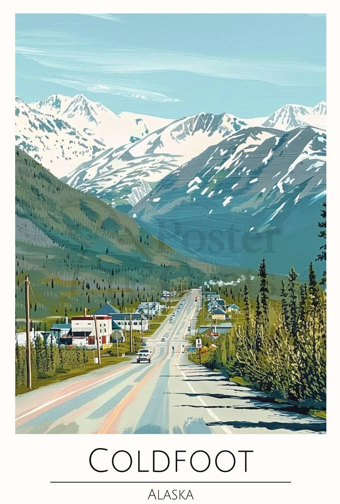Coldfoot Alaska Vintage Travel Poster PosterGoat