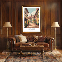 Colmar Street Scene Vintage Travel Poster PosterGoat
