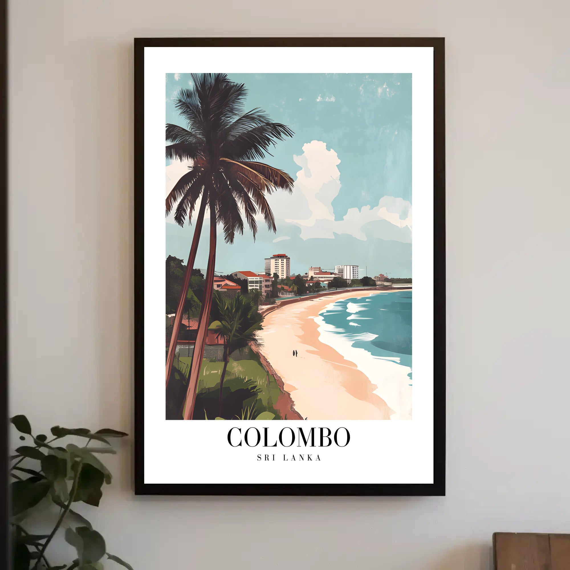 Colombo Coastal Scene Vintage Travel Poster PosterGoat