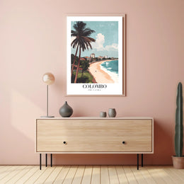 Colombo Coastal Scene Vintage Travel Poster PosterGoat