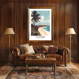 Colombo Coastal Scene Vintage Travel Poster PosterGoat