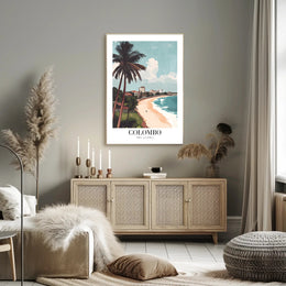 Colombo Coastal Scene Vintage Travel Poster PosterGoat