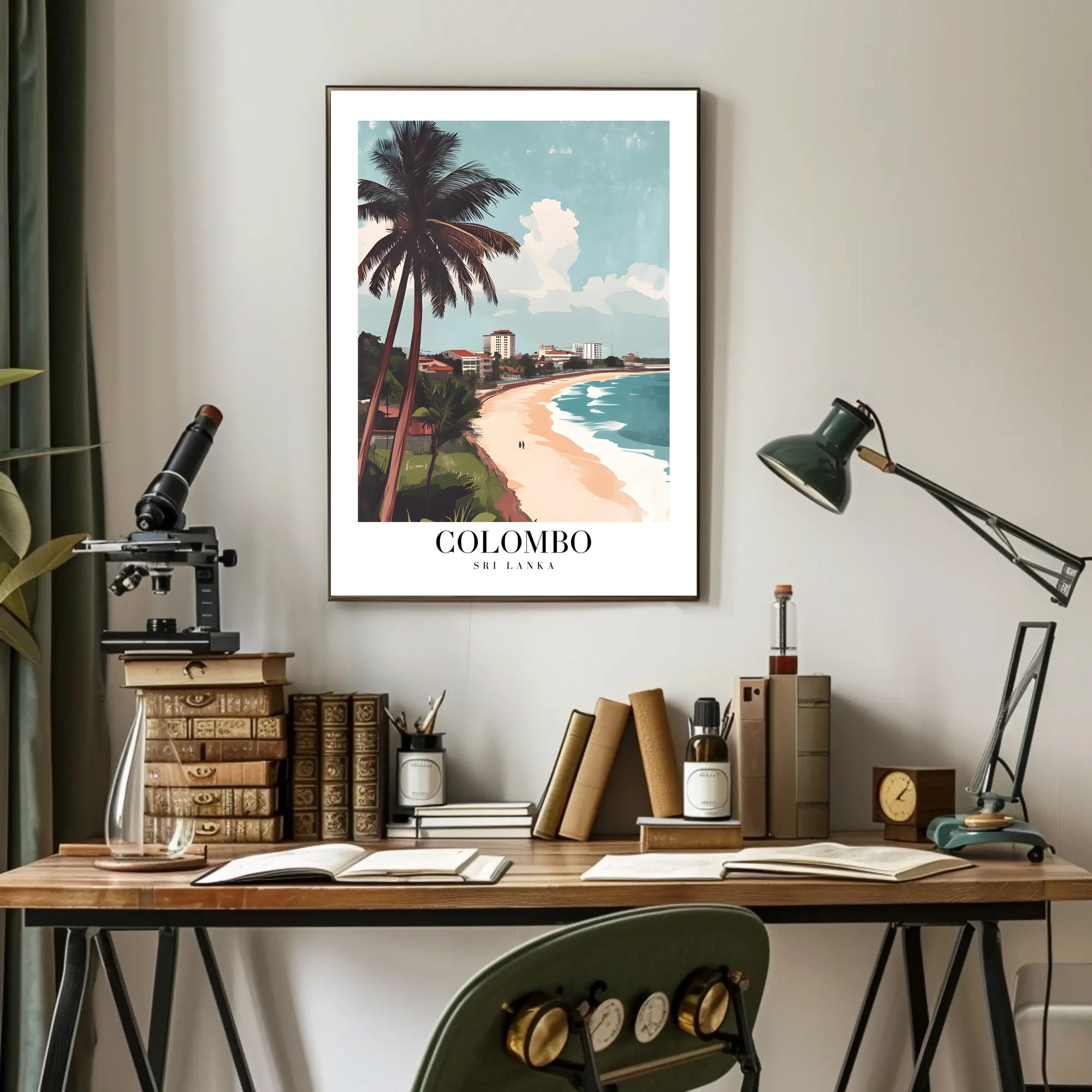 Colombo Coastal Scene Vintage Travel Poster PosterGoat