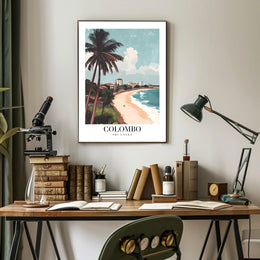 Colombo Coastal Scene Vintage Travel Poster PosterGoat