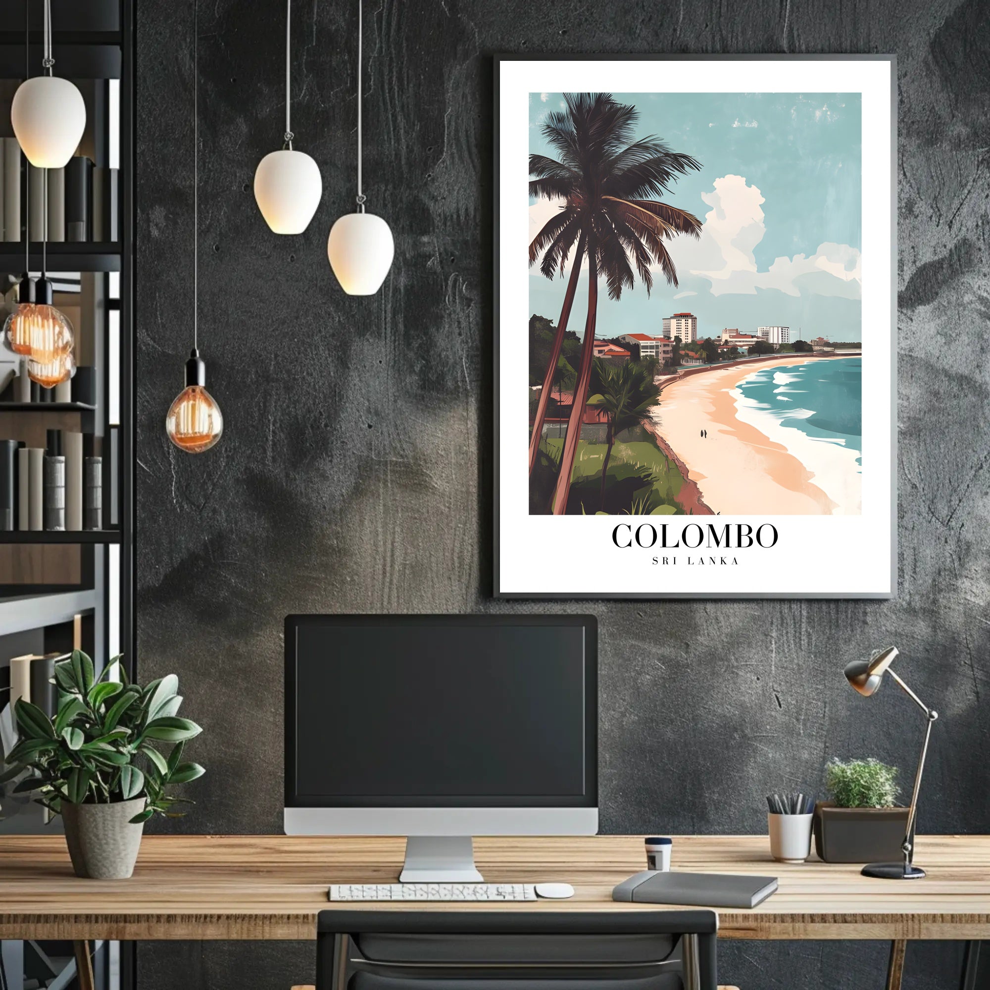 Colombo Coastal Scene Vintage Travel Poster PosterGoat