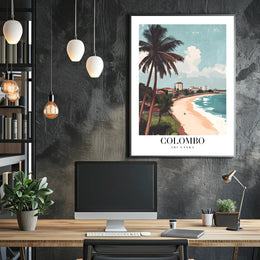 Colombo Coastal Scene Vintage Travel Poster PosterGoat