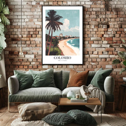 Colombo Coastal Scene Vintage Travel Poster PosterGoat