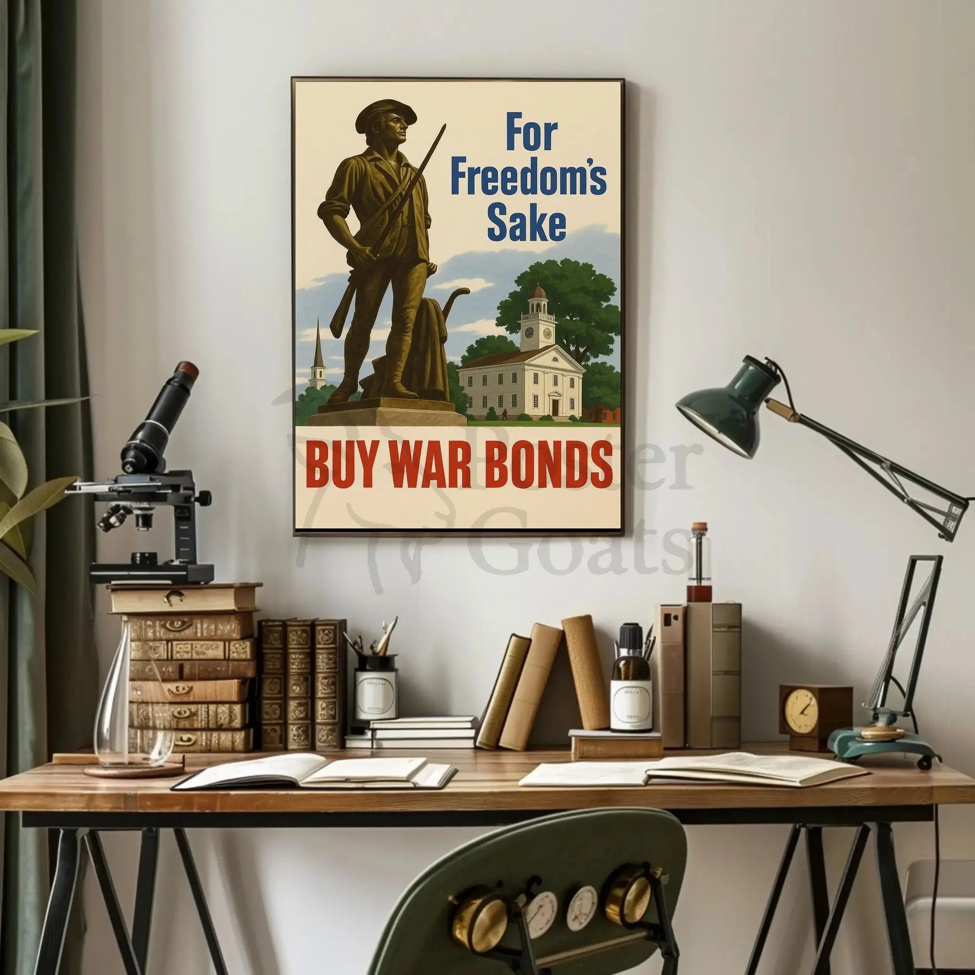 Colonial Soldier War Bonds Historical Propaganda Poster PosterGoat